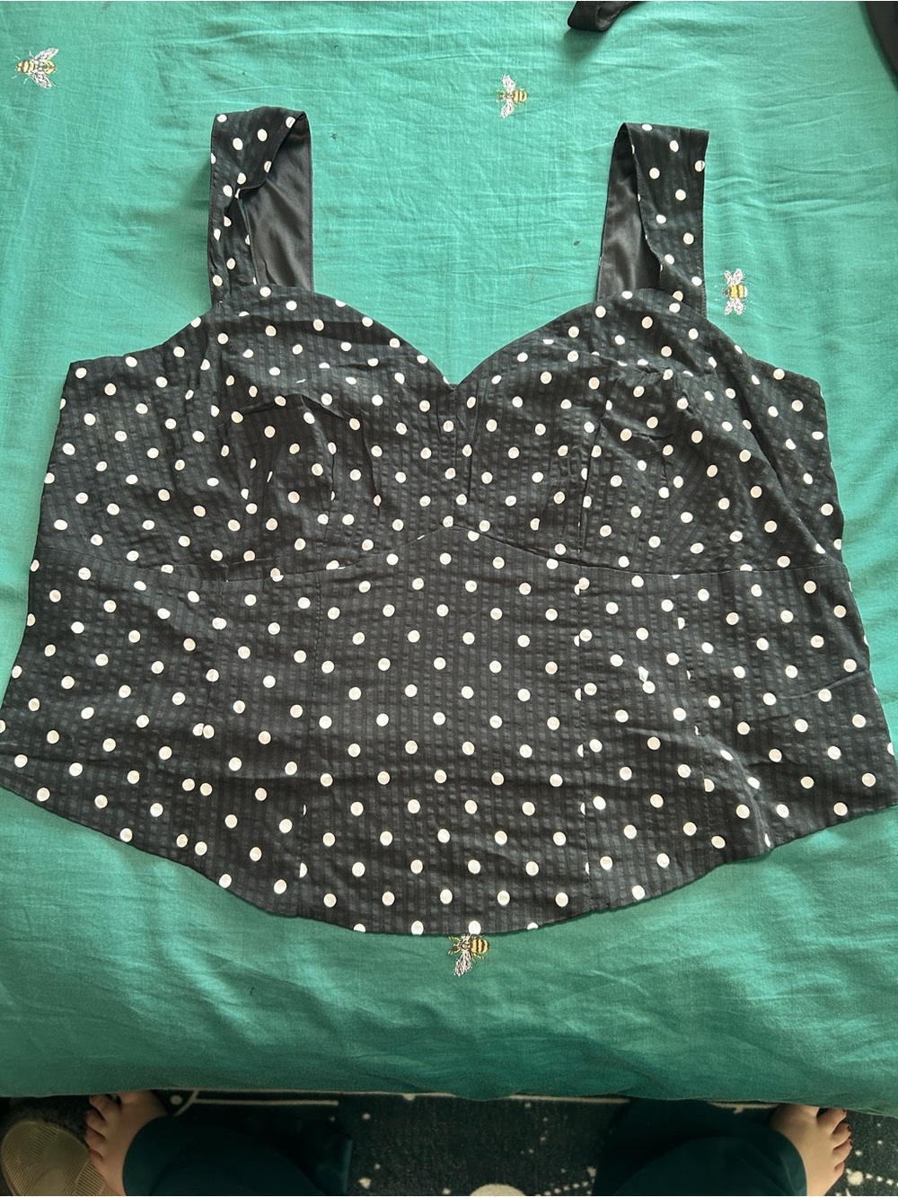 Black Polka Dot Women’s Crop Top